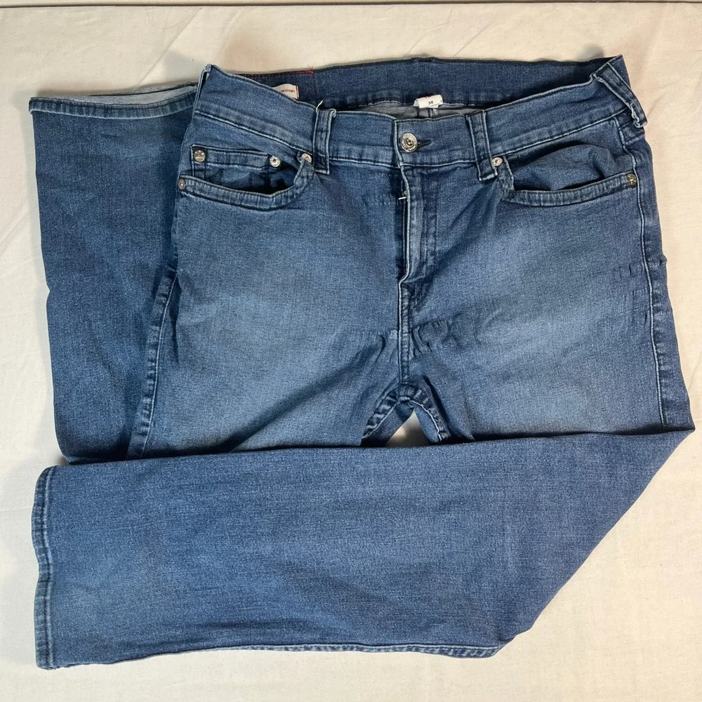 True Religion Ricky Relaxed Straight Mens 34 Blue Excellent Denim Jeans